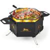 imageGiantex Fire Pit Grill Outdoor Fire Pit with Removable 360 Swivel Cooking Grate Collapsible Fire Bowl Foldable Legs Wood Burning BBQ Fireplaces Campfire Grill for Backyard Patio Picnic