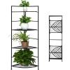 imageGiantex Folding Metal Plant Rack 4 Tiers Corner Shelf Plant Stand Flower Pots Holder Display Rack Storage Shelves for Balcony Patio Living Room