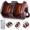 imageGiantex Foot Massager with Heat and Remote Control Calf Massager with 3 Massage Settings Timer Washable Cover Adjustable Stand Foot Massage Machine for Calf Arms Relax Gift for Women Men BlackRed