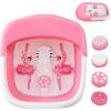 imageGiantex Foot Spa Foot Bath Massager with Heat Collapsible Design Bubbles Rollers Pumice Stone Scrub Brush Folding 3 in 1 Footbath Tub Foldable Foot Soaking Tub for Feet Stress Relief Pink