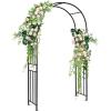 imageGiantex Garden Arbor 72FT Wedding Arch Garden Trellis with 8 Stakes Metal Garden Arch for Climbing Plants Vines Rose Outdoor Archway for Wedding Bridal Party Lawn Decoration Easy Assembly