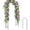 imageGiantex Garden Arch Trellis  75 FT Metal Garden Arbor Archway for Climbing Plants Roses Vines Outdoor Trellis Pergola for Wedding Bridal Party Ceremony Lawn Decor 4 Stakes Easy Assembly