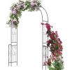 imageGiantex Garden Arch Trellis  79 ft Metal Arbor Pergola for Climbing Plants Rose Clematis Vines Wedding Archway Arbour for Party Ceremony Backdrop Stand Outdoor Garden Yard Lawn Decoration