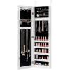 imageGiantex Jewelry Armoire with Full Length Mirror Wall and Door Mounted Jewelry Cabinet Organizer with Magnetic Door Large Storage for Earrings Rings Necklaces ampamp Accessories White