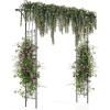 imageGiantex Metal Garden Arch Wedding Arbor for Ceremony Pergola Garden Trellis for Various Climbing Plant Bridal Party Decoration Arbor for Outdoor Lawn Backyard