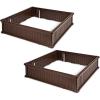 imageGiantex Plant Raised Bed Planter for Vegetables Flower Outdoor Garden Plant Box Patio Backyard Easy Assembly 2 Pcs 485Lx485Wx12H Brown