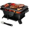 imageGiantex Portable Hibachi Grill Doublesided Cast Iron Grill with Air Regulating Door ampamp Fire Gate Grate Lifter Ideal for Outdoor Picnic Camping ampamp Backyard Barbecue CookingRectangle Grill