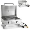 imageGiantex Propane Gas Grill 50000 BTU 4 Main Burners 1 Side Burner 2 Prep Tables Stainless Steel HeavyDuty BBQ Grill with 4 Wheels for Backyard Party Outdoor CookingTabletop