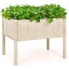 imageGiantex Raised Garden Bed Elevated Wood Planter Box Planter Raised Beds with Legs ampamp Black Liner Planting Raised Beds Herb Vegetable Flowers Growing Container Easy Assembly 1