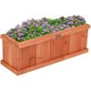 imageGiantex Raised Garden Bed Flower or Vegetable Planter Window Mounted Plant Box for Garden Yard Wood Box for Planting 28quot LX9 WX10 H28LX9WX10H