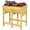 imageGiantex Raised Garden Bed Planter for Flower Vegetables Outdoor Plant Box Patio Backyard Easy Assembly 485Lx485Wx12H BrownYellow