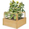 imageGiantex Raised Garden Bed with Fence Wood Planter Raised Bed with Critter Guard Fence 9 Grids Plant Container Outdoor Plant Box for Garden Patio Backyard Balcony 42quot Lx42 Wx325 H42LX42WX325H