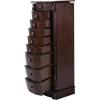 imageGiantex Wood Jewelry Cabinet Armoire Box Storage Chest Stand Organizer Necklace