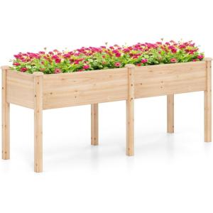 imageGiantex 6x3x2ft Raised Garden Bed Large Metal Elevated Rectangular Planter Bed 271 Gallon Capacity Outdoor Planting Garden Box for Vegetable Flower Herb Grow GreyNatural