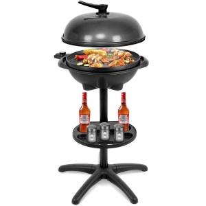 imageGiantex Electric Grill Indoor Outdoor Nonstick Grill Griddle Plate 3 Cooking Zones Temperature Control Drip Tray 1350W 200sqin BBQ Grill for Balcony Apartments Backyard Party Camping BlackBlack