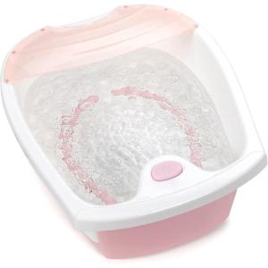 imageGiantex Foot Spa Bath WSmooth Bubble Massage Massage Nodes ampamp Arch Splash Guard ToeTouch Control Heat Maintenance Portable Home Spa Tired Relieve Promote Blood Circulation Feet Soaker PinkPink