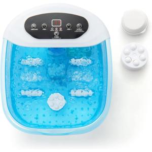 imageGiantex Foot Spa with Heat and Massage  Feet Bath Soak Tub wBubble Vibration Removable Pedicure Stone Massage Beads Auto ShutOff Relieve Feet Stress Pedicure Foot Soaker Tub TurquoiseBlue