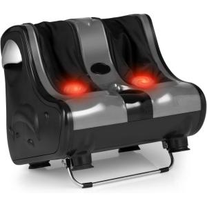 imageGiantex Foot and Calf Massager with Heat  Shiatsu Foot Massager Machine with Vibration Deep Kneading 3Level Intensity Modes Electric Foot Massager for Tired Feet Leg Calf Pain Relief RedGrey