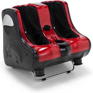 imageGiantex Foot and Calf Massager with Heat  Shiatsu Foot Massager Machine with Vibration Deep Kneading 3Level Intensity Modes Electric Foot Massager for Tired Feet Leg Calf Pain Relief RedRed