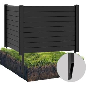 imageGiantex Outdoor Privacy Screen 2 Panels 48W x 48H Decorative Air Conditioner Fence Trash Can Enclosure with 3 Stakes Easy Assembly PVC Vinyl Picket Fences for Garden Patio Lawn WhiteBlack