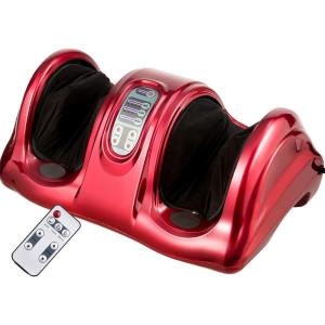 imageGiantex Shiatsu Foot Massager Machine for Feet Leg Calf Ankle Relieve Pain Spa Gift Deep Kneading Rolling Massage Electric Shiatsu Foot Massager wRemote 4 Modes BlackRed