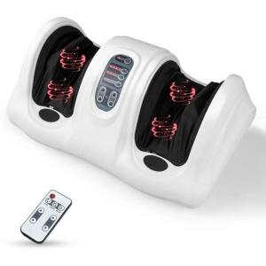 imageGiantex Shiatsu Foot Massager Machine for Feet Leg Calf Ankle Relieve Pain Spa Gift Deep Kneading Rolling Massage Electric Shiatsu Foot Massager wRemote 4 Modes BlackWhite