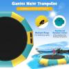 imageGiantex 10Ft 12Ft 15Ft Inflatable Water Trampoline Floating Rebounder Trampoline with 500W Blower and 3Step Rope Ladder Kids Adults Recreational Water Trampoline for Pool LakeYellow Green