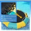imageGiantex 10Ft 12Ft 15Ft Inflatable Water Trampoline Floating Rebounder Trampoline with 500W Blower and 3Step Rope Ladder Kids Adults Recreational Water Trampoline for Pool LakeYellow Green