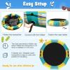 imageGiantex 10Ft 12Ft 15Ft Inflatable Water Trampoline Floating Rebounder Trampoline with 500W Blower and 3Step Rope Ladder Kids Adults Recreational Water Trampoline for Pool LakeYellow Green