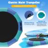 imageGiantex 10Ft 12Ft 15Ft Inflatable Water Trampoline Floating Rebounder Trampoline with 500W Blower and 3Step Rope Ladder Kids Adults Recreational Water Trampoline for Pool LakeBlue Green