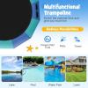 imageGiantex 10Ft 12Ft 15Ft Inflatable Water Trampoline Floating Rebounder Trampoline with 500W Blower and 3Step Rope Ladder Kids Adults Recreational Water Trampoline for Pool LakeBlue Green