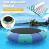 imageGiantex 10Ft 12Ft 15Ft Inflatable Water Trampoline Floating Rebounder Trampoline with 500W Blower and 3Step Rope Ladder Kids Adults Recreational Water Trampoline for Pool LakeBlue Green
