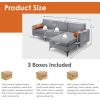 imageGiantex 128quot ExtraLarge 4 Seat Sofa Sectional Couch with USB Ports 3Hole Socket Storage Box Magazine Pocket LShape Modular Sleeper wConvertible Chaise Lounge Bolsters Family Living RoomGreyorange