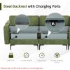imageGiantex 128quot Sectional Sofa Couch with 2 USB Ports 3Hole Socket Hidden Storage Box LShaped Modular Sofa wReversible Chaise Lounge 2 Side Bolsters for Living Room Bedroom Office