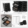 imageGiantex 15 Drawers Rolling Cart Classroom Organizers Storage Cart with Wheels for Teacher Office Home School Supplies Tool Craft Art Paper Green GradientBlack