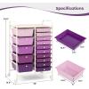 imageGiantex 15 Drawers Rolling Cart Classroom Organizers Storage Cart with Wheels for Teacher Office Home School Supplies Tool Craft Art Paper Green GradientPurple Gradient