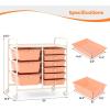 imageGiantex 15 Drawers Rolling Cart Classroom Organizers Storage Cart with Wheels for Teacher Office Home School Supplies Tool Craft Art Paper Green GradientPeach Fuzz
