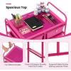 imageGiantex 15 Drawers Rolling Cart Classroom Organizers Storage Cart with Wheels for Teacher Office Home School Supplies Tool Craft Art Paper Green GradientHot Pink