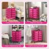 imageGiantex 15 Drawers Rolling Cart Classroom Organizers Storage Cart with Wheels for Teacher Office Home School Supplies Tool Craft Art Paper Green GradientHot Pink