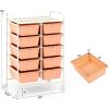 imageGiantex 15 Drawers Rolling Cart Classroom Organizers Storage Cart with Wheels for Teacher Office Home School Supplies Tool Craft Art Paper Green GradientPeach Fuzz