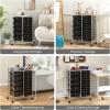imageGiantex 15 Drawers Rolling Cart Classroom Organizers Storage Cart with Wheels for Teacher Office Home School Supplies Tool Craft Art Paper Green GradientBlack