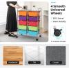 imageGiantex 15 Drawers Rolling Cart Classroom Organizers Storage Cart with Wheels for Teacher Office Home School Supplies Tool Craft Art Paper Green GradientRainbow