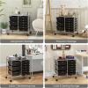 imageGiantex 15 Drawers Rolling Cart Classroom Organizers Storage Cart with Wheels for Teacher Office Home School Supplies Tool Craft Art Paper Green GradientBlack