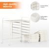 imageGiantex 15 Drawers Rolling Cart Classroom Organizers Storage Cart with Wheels for Teacher Office Home School Supplies Tool Craft Art Paper Green GradientIvory