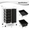 imageGiantex 15 Drawers Rolling Cart Classroom Organizers Storage Cart with Wheels for Teacher Office Home School Supplies Tool Craft Art Paper Green GradientBlack