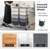 imageGiantex 15 Drawers Rolling Cart Classroom Organizers Storage Cart with Wheels for Teacher Office Home School Supplies Tool Craft Art Paper Green GradientGray Gradient