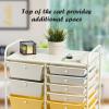 imageGiantex 15Drawer Organizer Cart Office School Storage Cart Rolling Drawer Cart for Tools Scrapbook Paper MulticolorBeigeYellowGrey