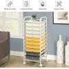 imageGiantex 15Drawer Organizer Cart Office School Storage Cart Rolling Drawer Cart for Tools Scrapbook Paper MulticolorBeigeYellowGrey