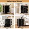 imageGiantex 15Drawer Organizer Cart Office School Storage Cart Rolling Drawer Cart for Tools Scrapbook Paper MulticolorBlack