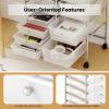 imageGiantex 15Drawer Organizer Cart Office School Storage Cart Rolling Drawer Cart for Tools Scrapbook Paper MulticolorClear